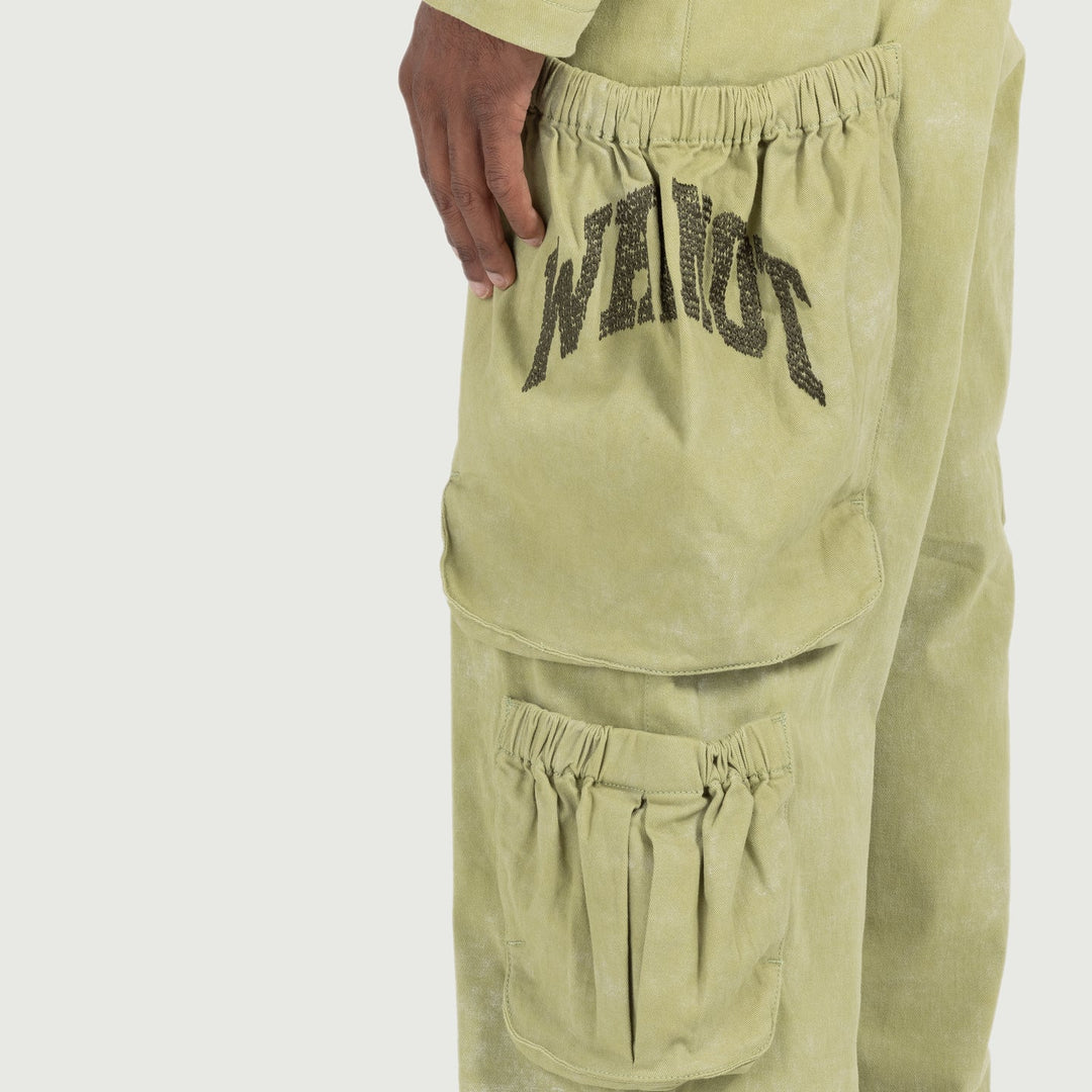 Twill Cargo Wide Leg - Green